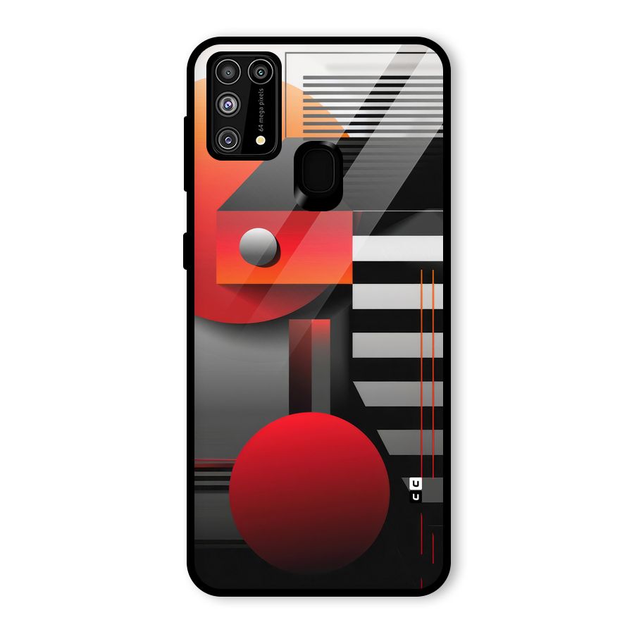 Geometrical Marvel Glass Back Case for Galaxy M31