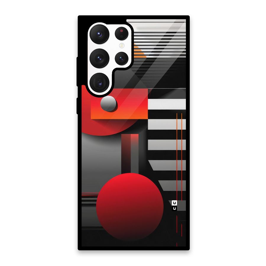 Geometrical Marvel Glass Back Case for Galaxy S22 Ultra 5G