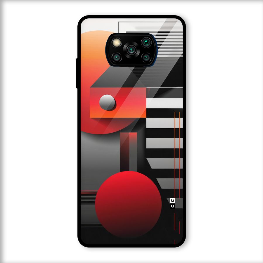 Geometrical Marvel Glass Back Case for Poco X3