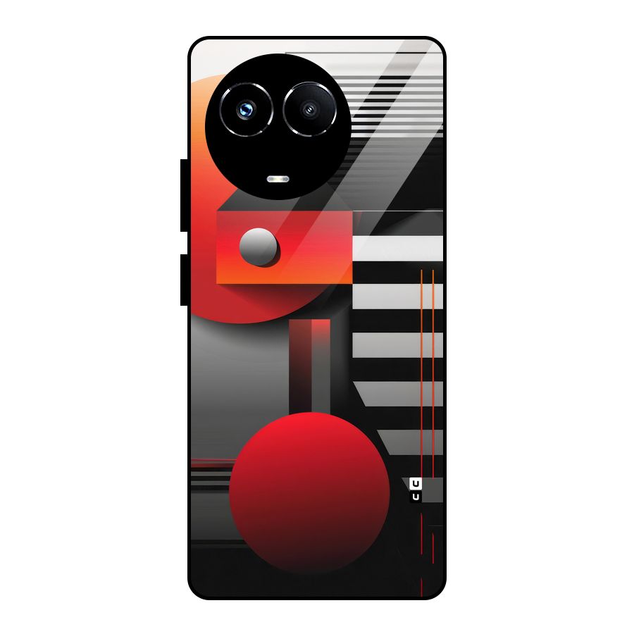 Geometrical Marvel Glass Back Case for Realme 11X