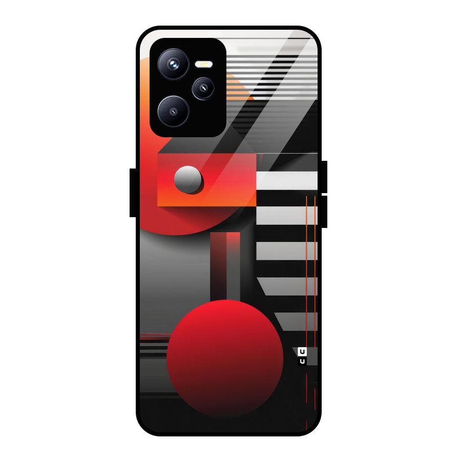 Geometrical Marvel Glass Back Case for Realme C35