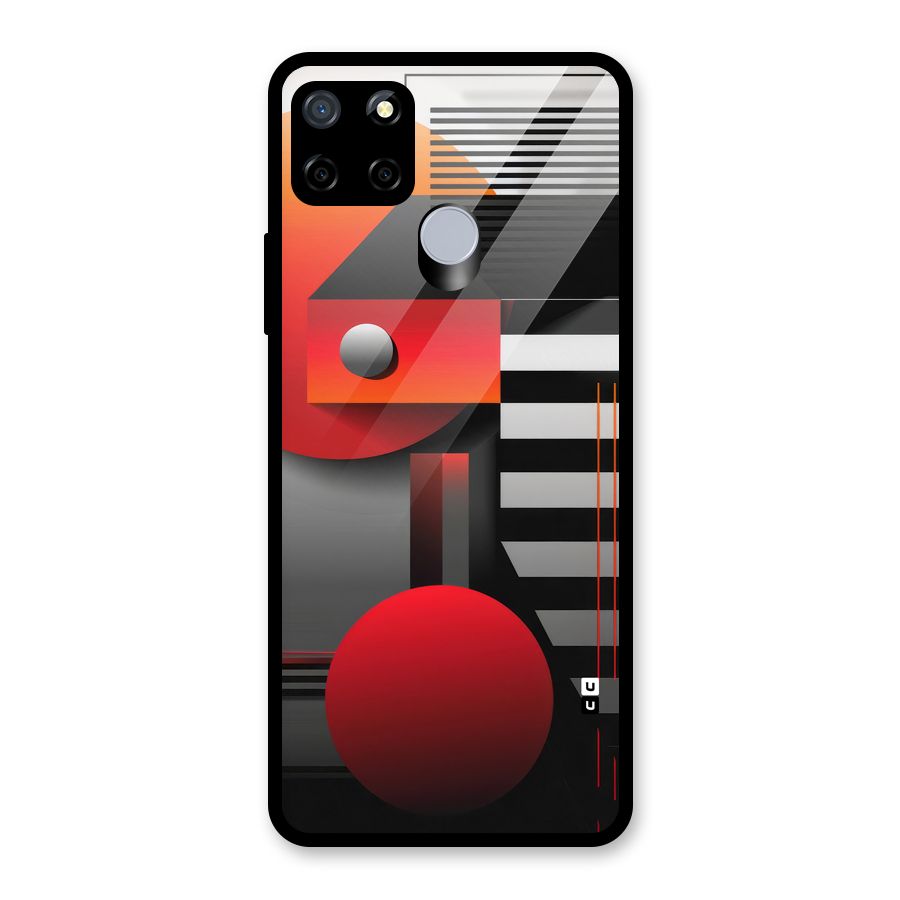 Geometrical Marvel Glass Back Case for Realme Narzo 30A