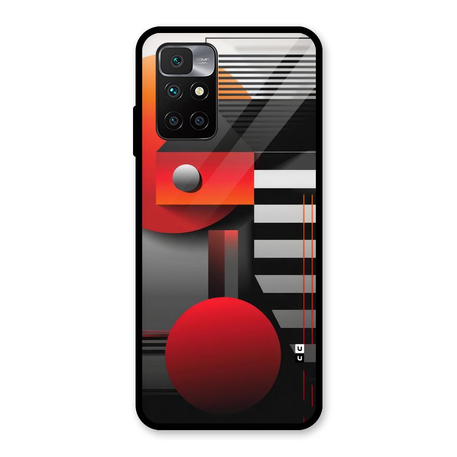 Geometrical Marvel Glass Back Case for Redmi 10 Prime