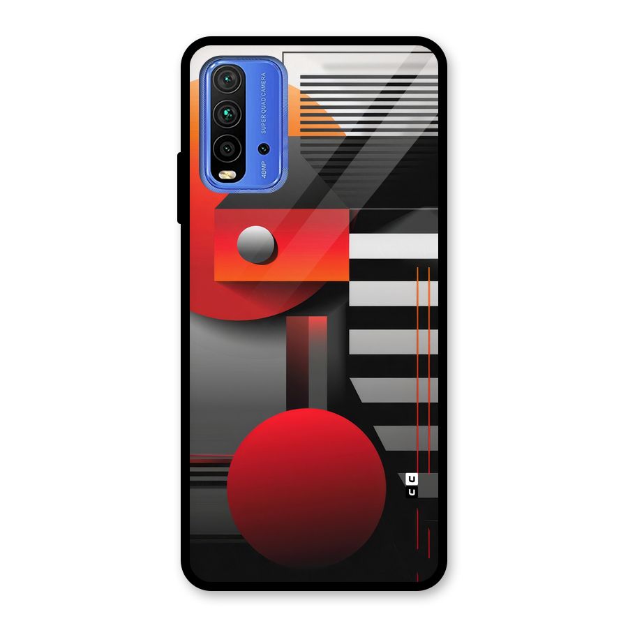 Geometrical Marvel Glass Back Case for Redmi 9 Power