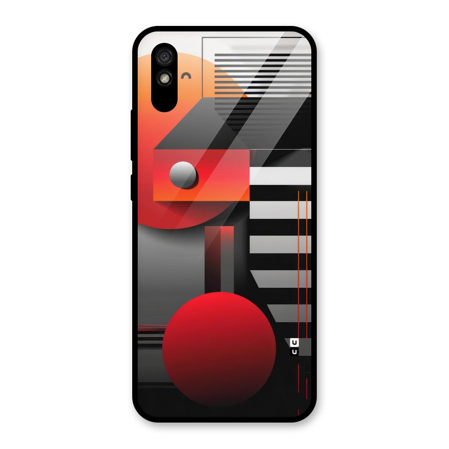 Geometrical Marvel Glass Back Case for Redmi 9i