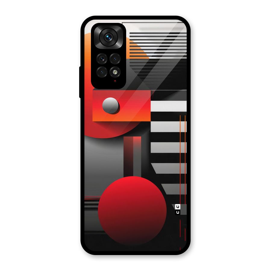 Geometrical Marvel Glass Back Case for Redmi Note 11