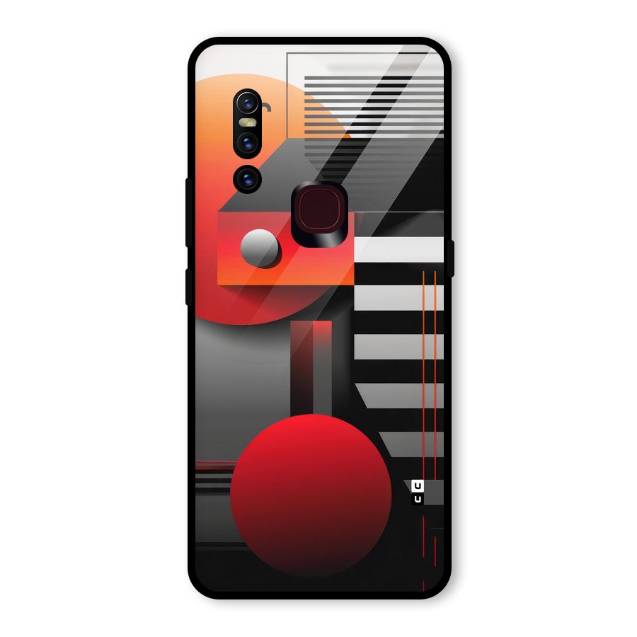 Geometrical Marvel Glass Back Case for Vivo V15