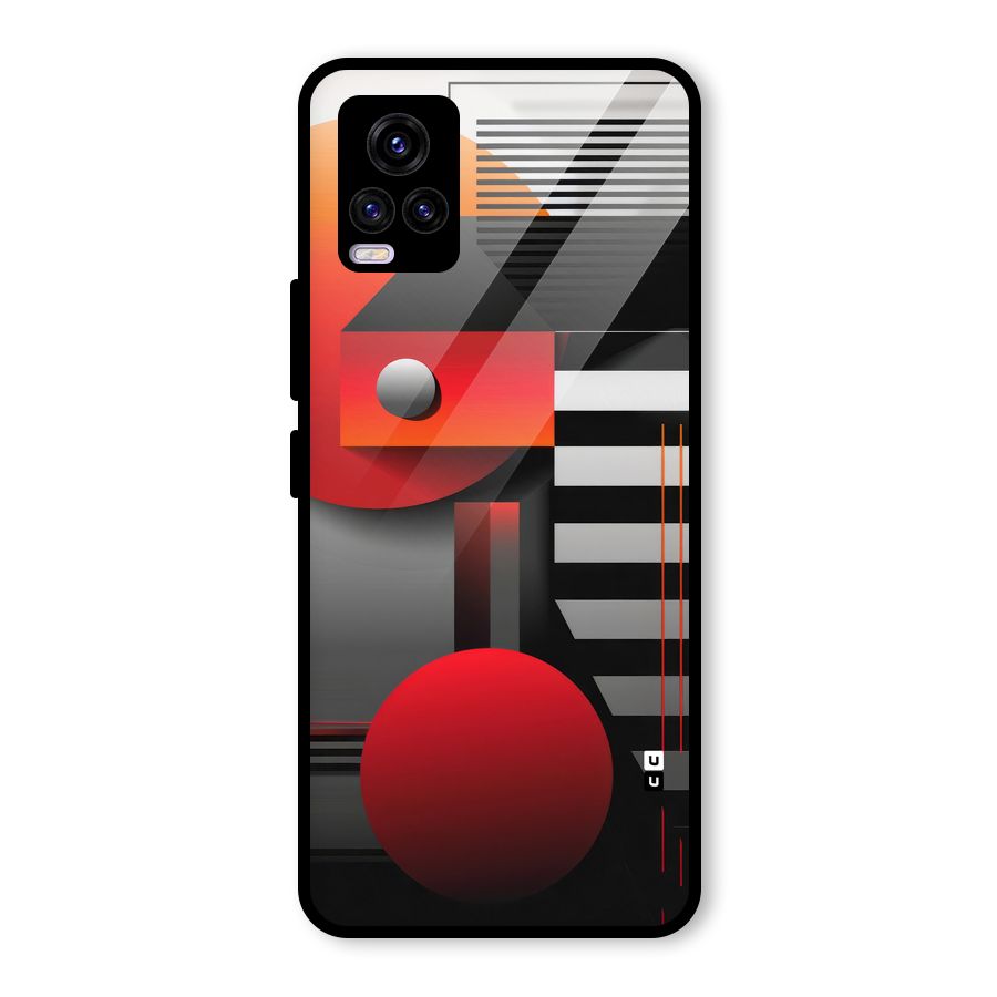 Geometrical Marvel Glass Back Case for Vivo V20