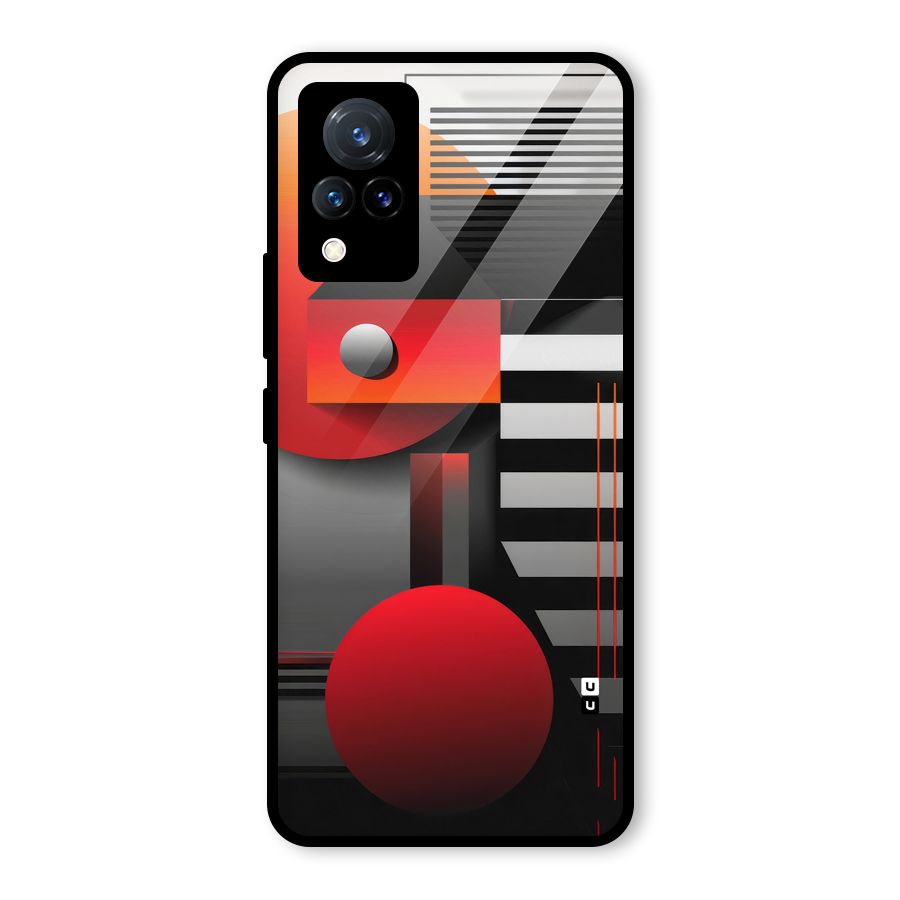 Geometrical Marvel Glass Back Case for Vivo V21 5G
