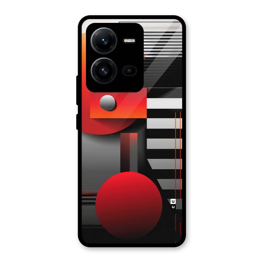 Geometrical Marvel Glass Back Case for Vivo V25