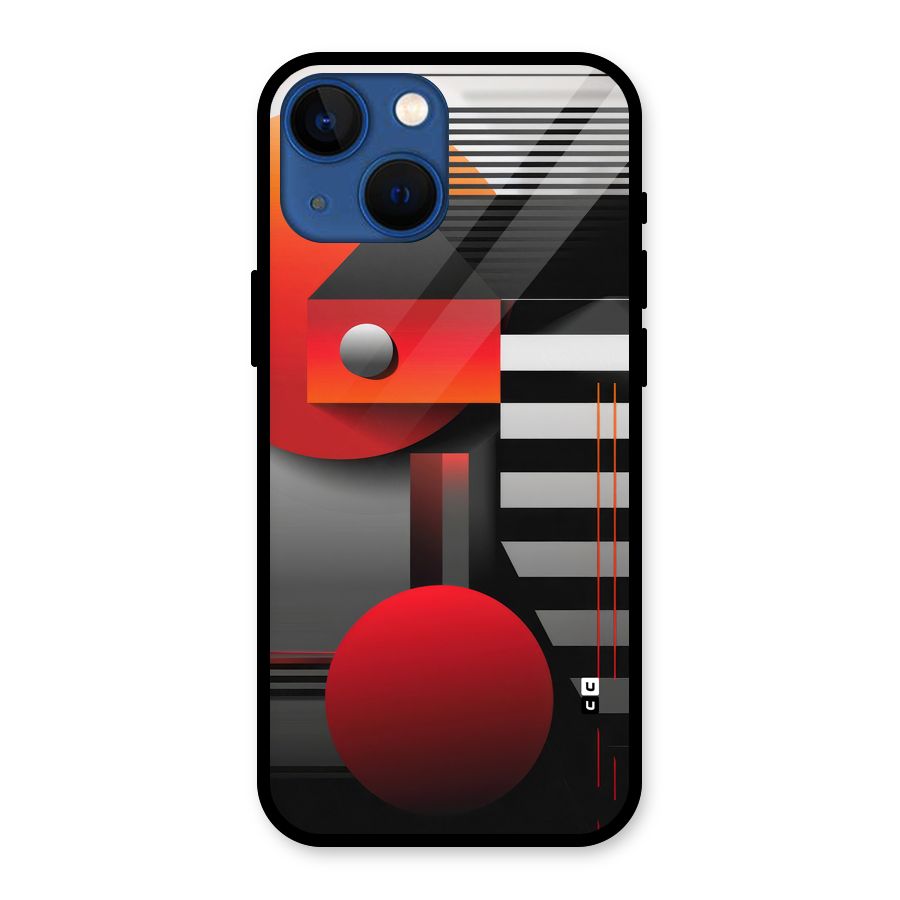 Geometrical Marvel Glass Back Case for iPhone 13 Mini