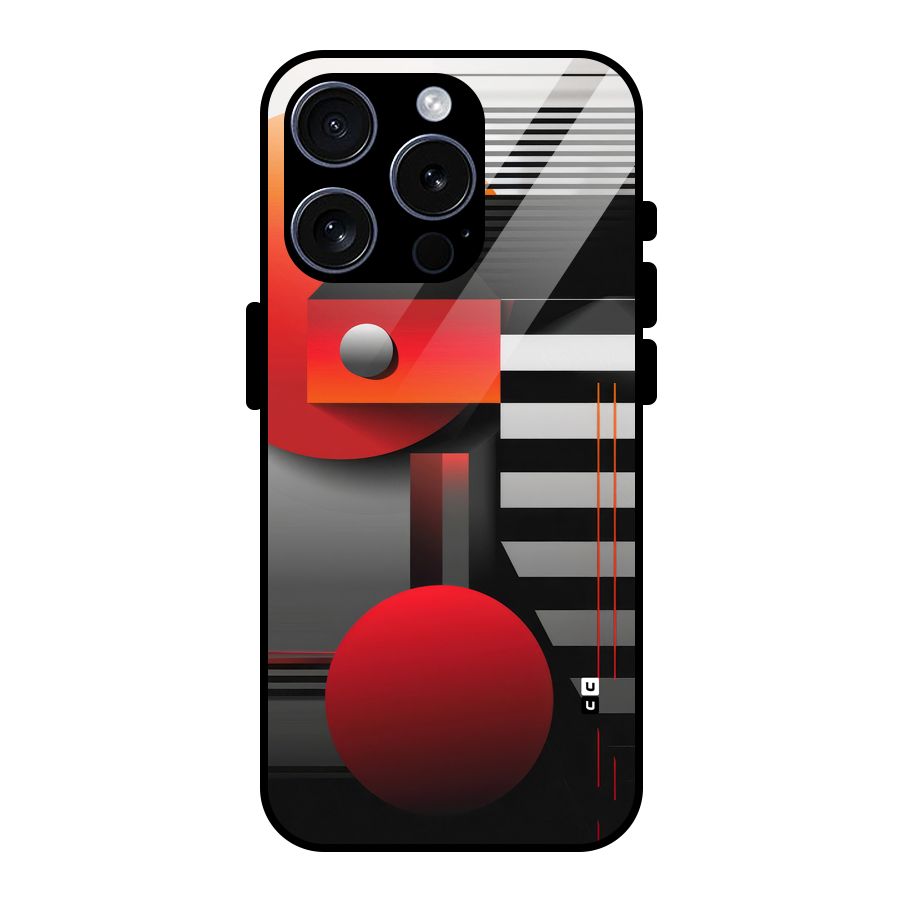 Geometrical Marvel Glass Back Case for iPhone 15 Pro
