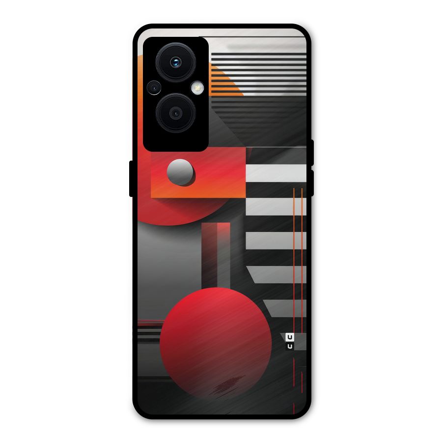 Geometrical Marvel Metal Back Case for Oppo F21 Pro 5G