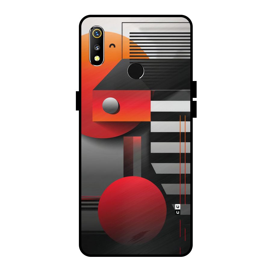 Geometrical Marvel Metal Back Case for Realme 3i