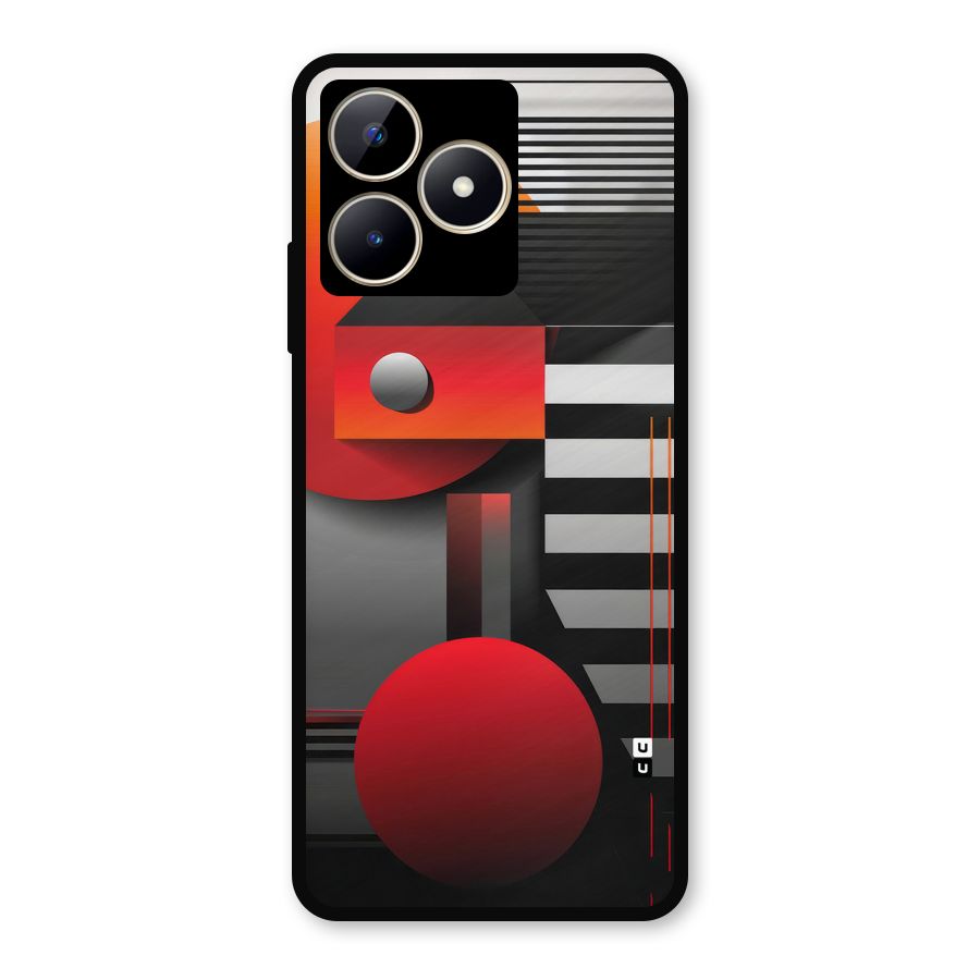 Geometrical Marvel Metal Back Case for Realme C53