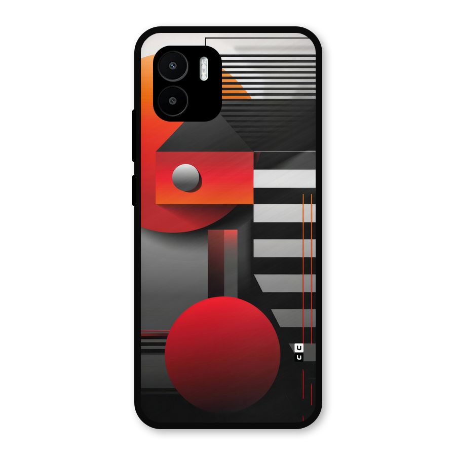 Geometrical Marvel Metal Back Case for Redmi A1
