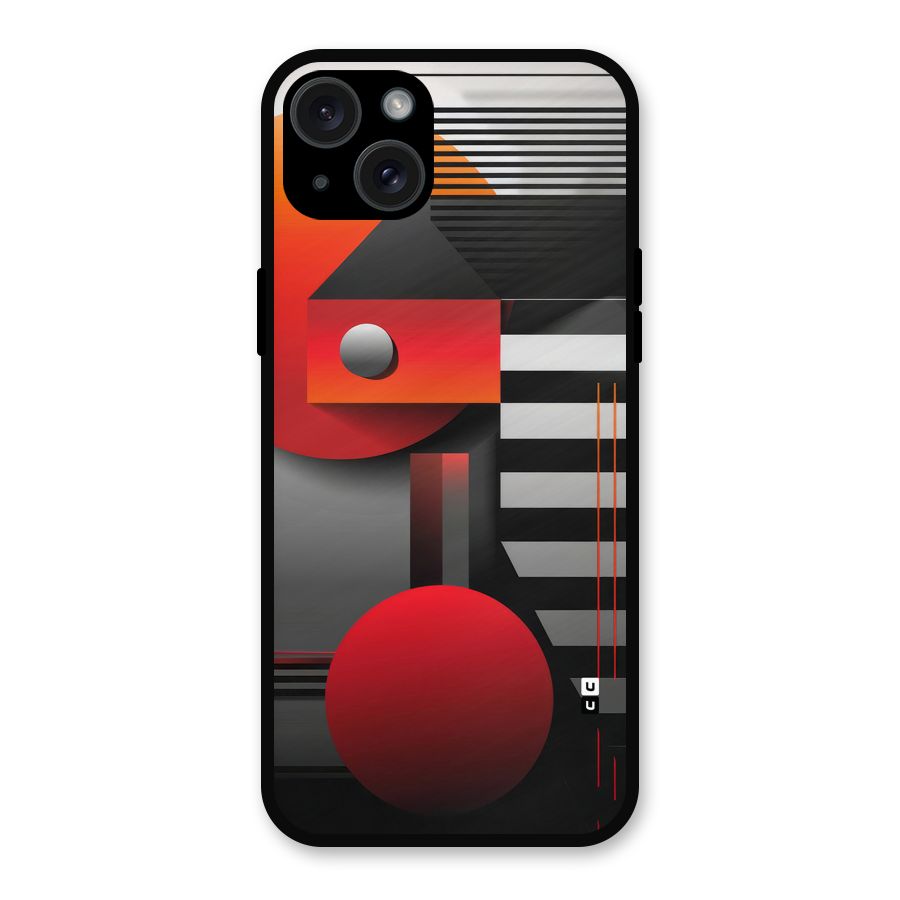 Geometrical Marvel Metal Back Case for iPhone 15 Plus