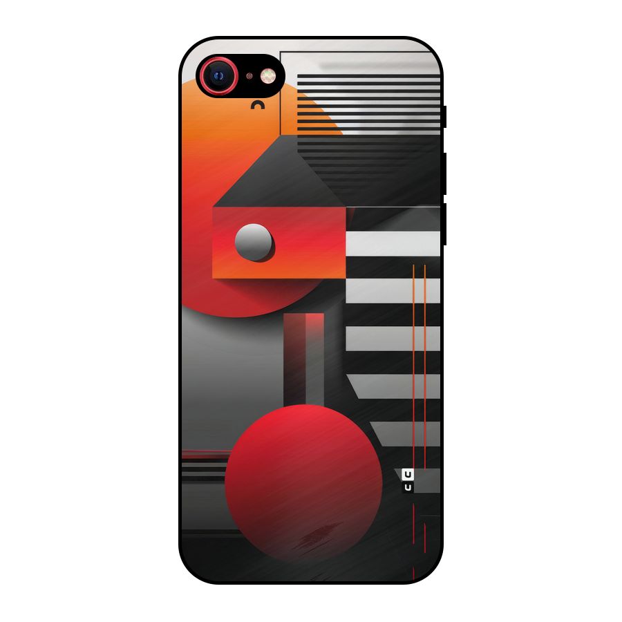 Geometrical Marvel Metal Back Case for iPhone SE 2022