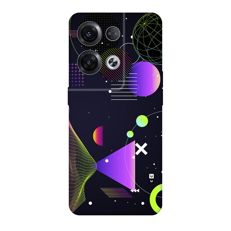 Geometrical Wireframe Back Case for Oppo Reno8 Pro 5G