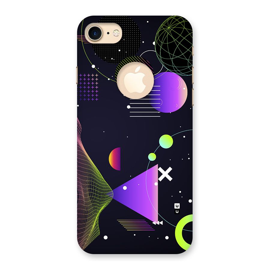 Geometrical Wireframe Back Case for iPhone 7 Logo Cut