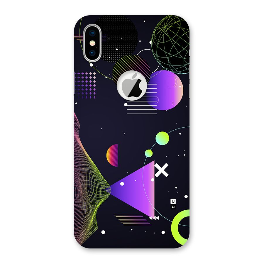 Geometrical Wireframe Back Case for iPhone X Logo Cut