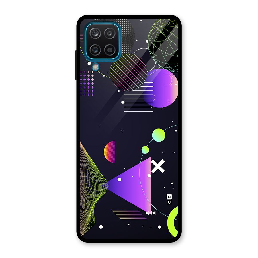 Geometrical Wireframe Glass Back Case for Galaxy A12