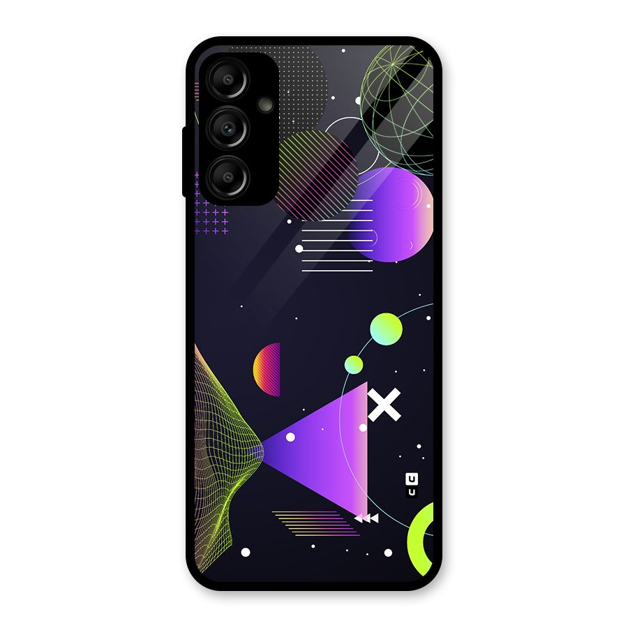 Geometrical Wireframe Glass Back Case for Galaxy A14 5G