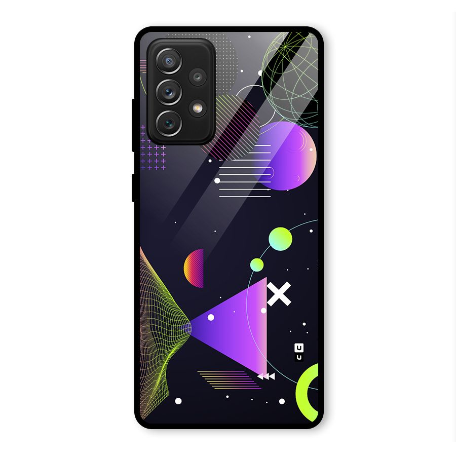 Geometrical Wireframe Glass Back Case for Galaxy A72