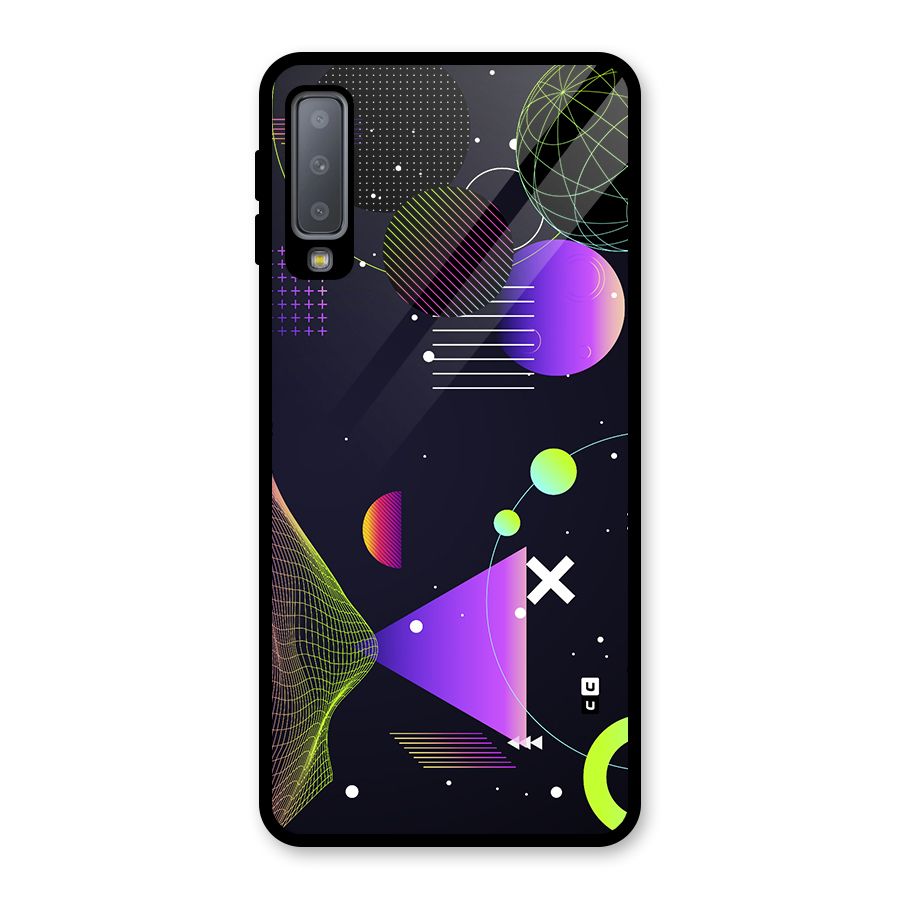 Geometrical Wireframe Glass Back Case for Galaxy A7 (2018)