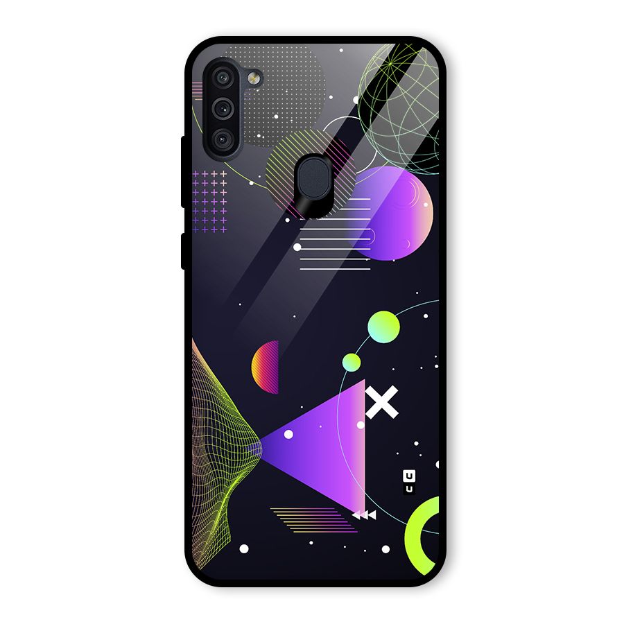Geometrical Wireframe Glass Back Case for Galaxy M11