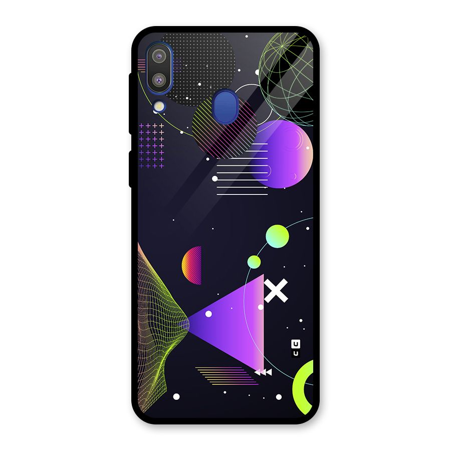 Geometrical Wireframe Glass Back Case for Galaxy M20