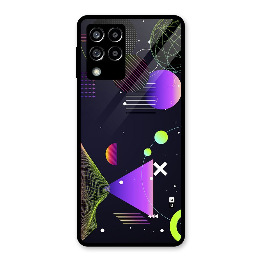 Geometrical Wireframe Glass Back Case for Galaxy M53 5G