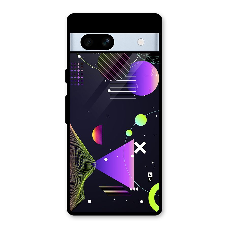 Geometrical Wireframe Glass Back Case for Google Pixel 7a