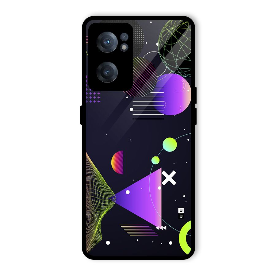 Geometrical Wireframe Glass Back Case for OnePlus Nord CE 2 5G