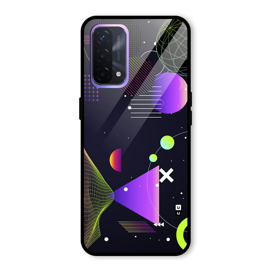 Geometrical Wireframe Glass Back Case for Oppo A74 5G