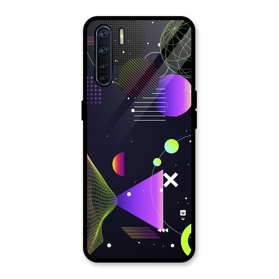 Geometrical Wireframe Glass Back Case for Oppo F15