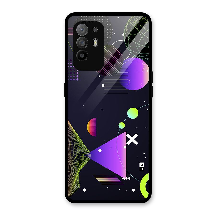 Geometrical Wireframe Glass Back Case for Oppo F19 Pro Plus 5G