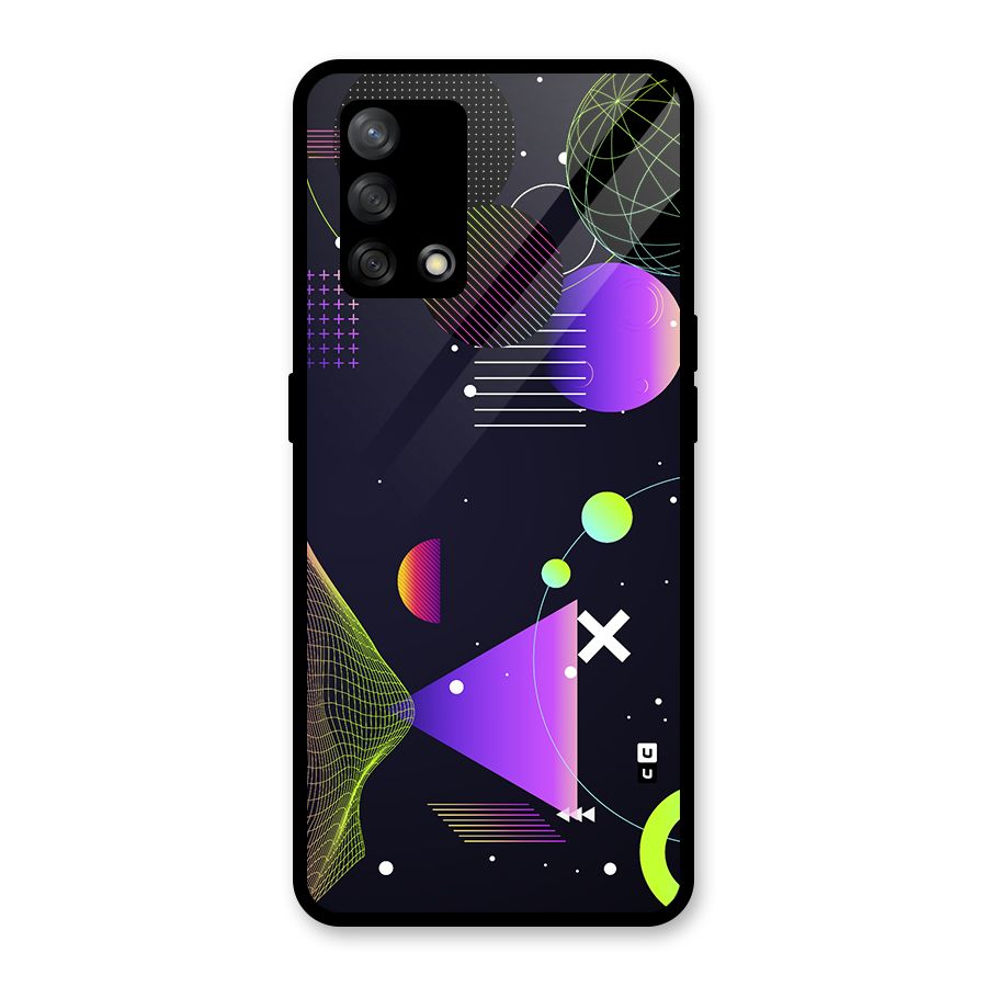 Geometrical Wireframe Glass Back Case for Oppo F19s