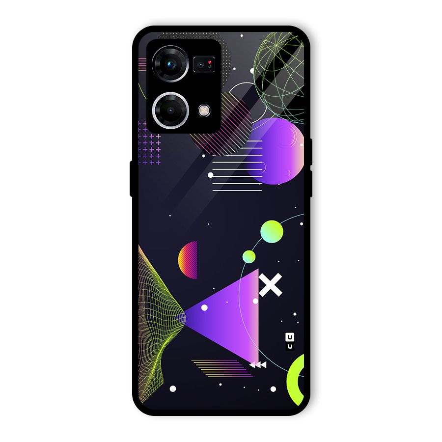 Geometrical Wireframe Glass Back Case for Oppo F21 Pro 5G