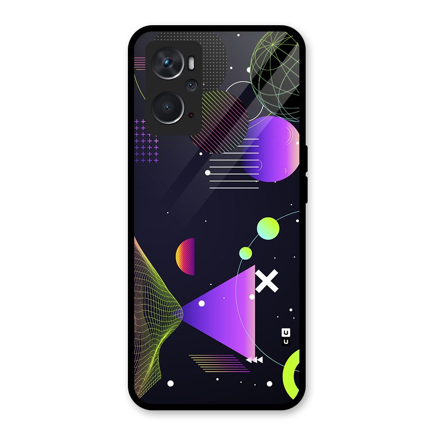 Geometrical Wireframe Glass Back Case for Oppo K10 4G