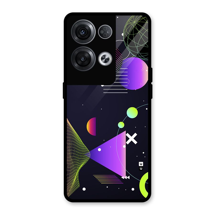 Geometrical Wireframe Glass Back Case for Oppo Reno8 Pro 5G