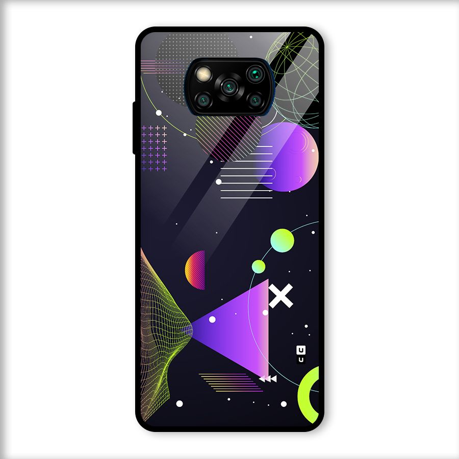 Geometrical Wireframe Glass Back Case for Poco X3