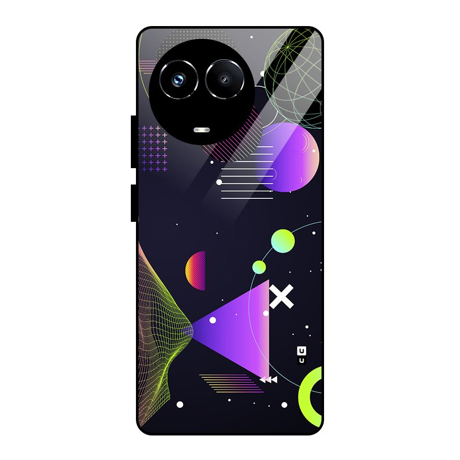Geometrical Wireframe Glass Back Case for Realme 11X