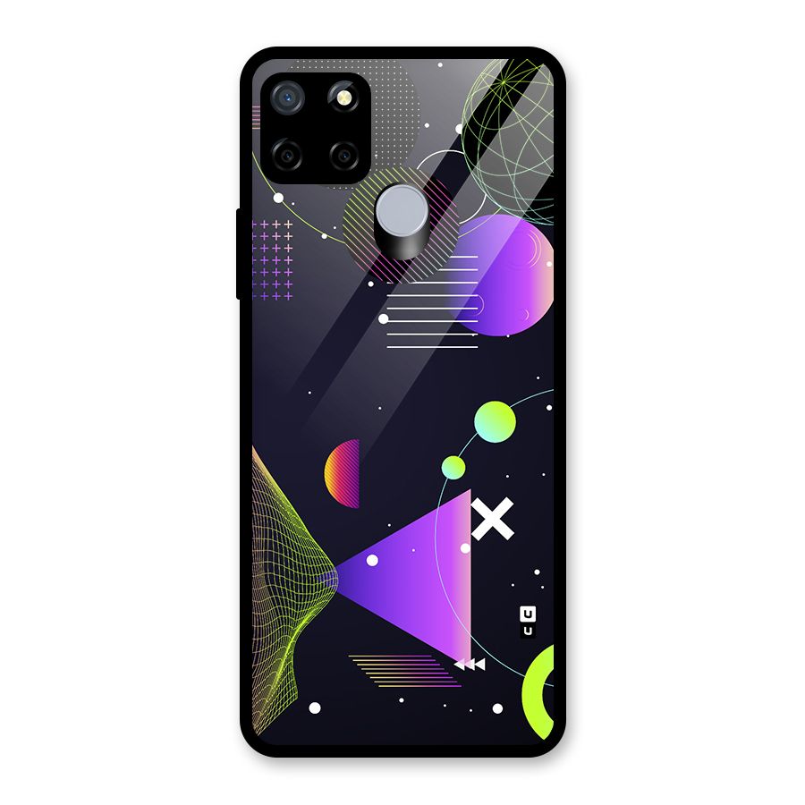 Geometrical Wireframe Glass Back Case for Realme C12