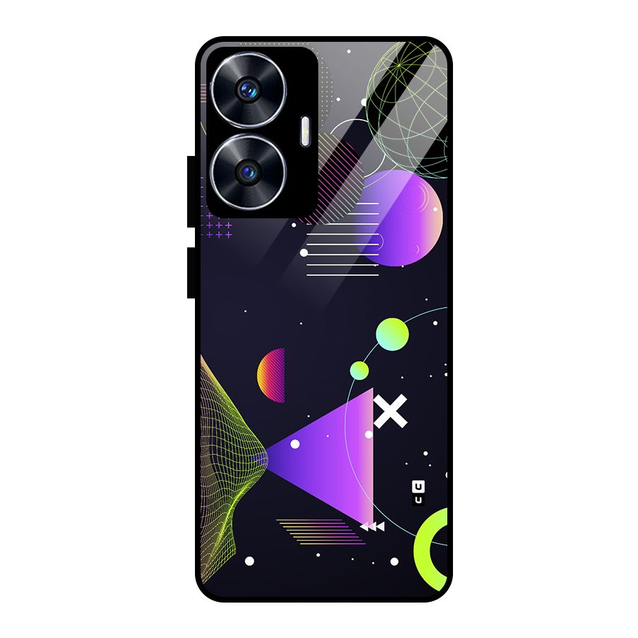 Geometrical Wireframe Glass Back Case for Realme Narzo N55