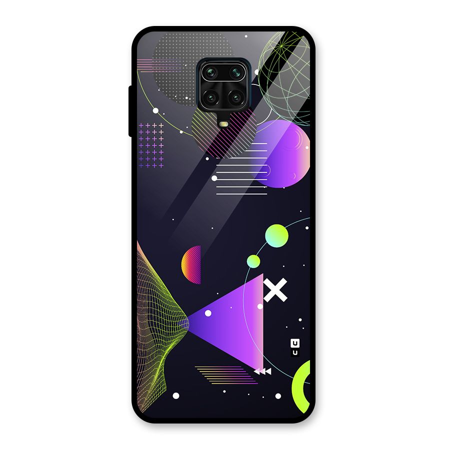 Geometrical Wireframe Glass Back Case for Redmi Note 9 Pro