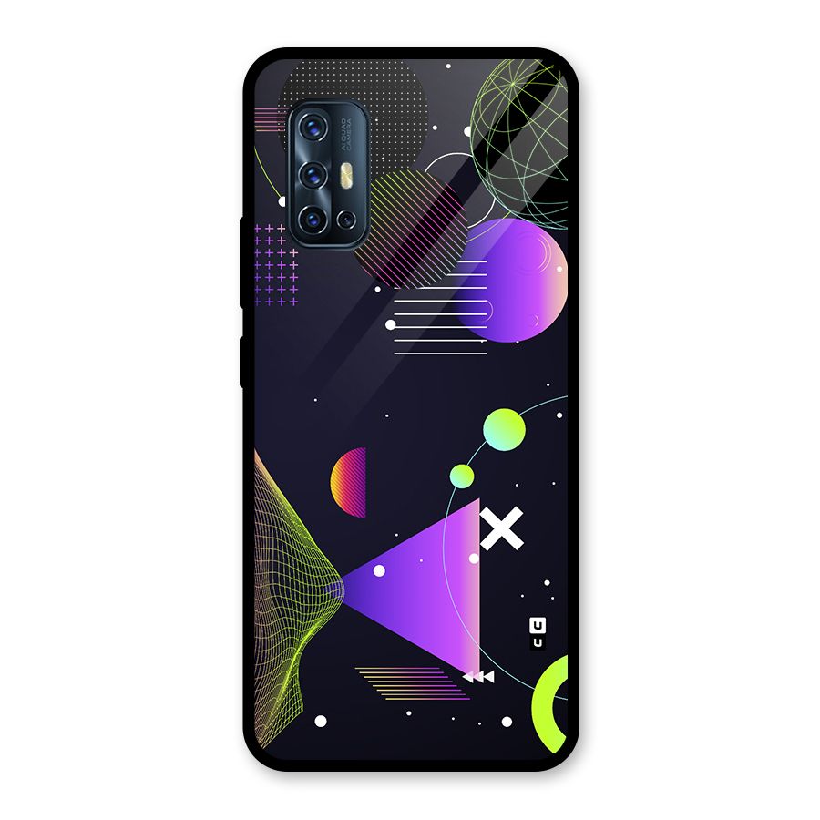 Geometrical Wireframe Glass Back Case for Vivo V17