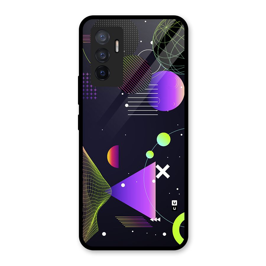 Geometrical Wireframe Glass Back Case for Vivo V23e