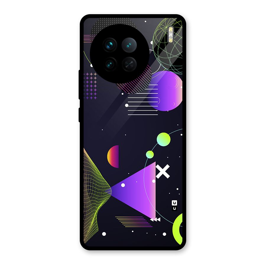Geometrical Wireframe Glass Back Case for Vivo X90