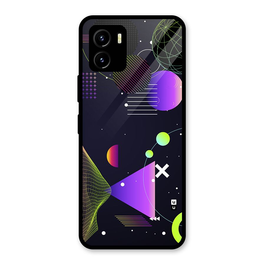 Geometrical Wireframe Glass Back Case for Vivo Y15s
